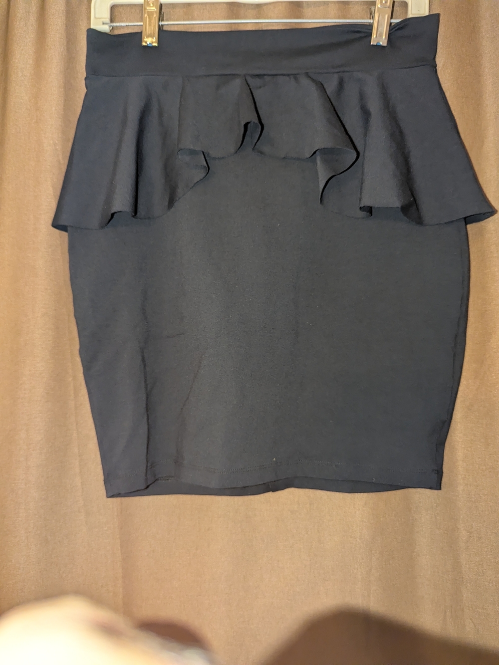 Bebe Black Peplum Pencil Skirt